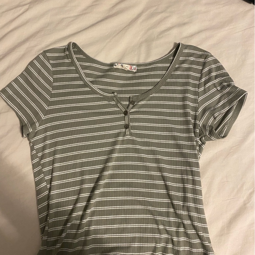 Green striped top